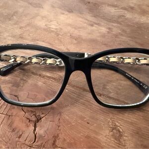 Chanel Black Chain-Detail Eyeglass Frames